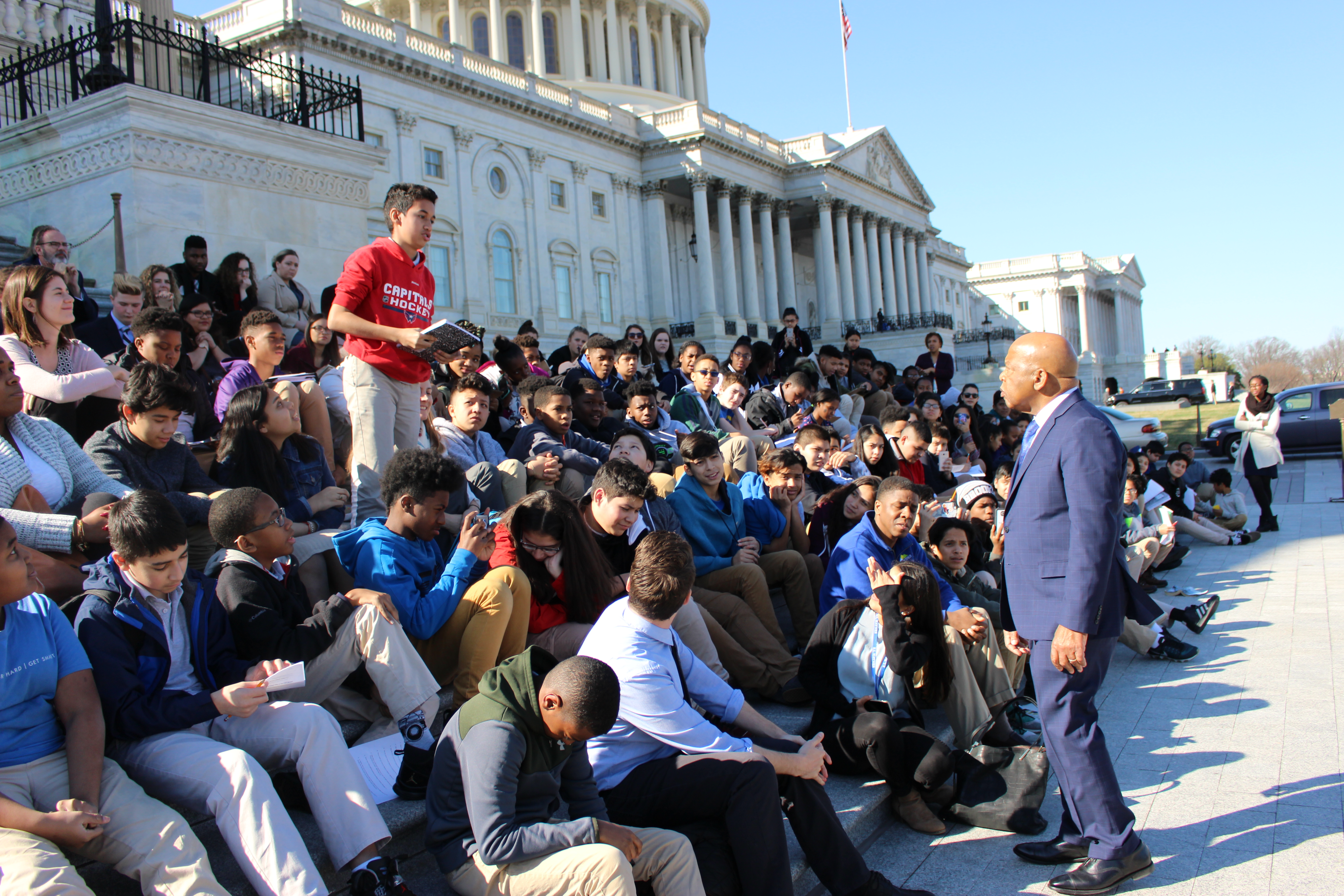 In honor of Black History Month, our 8th Students ad team had the opportunity to interview Congressman and Civil Rights icon, John Lewis on the steps of the US Capitol.